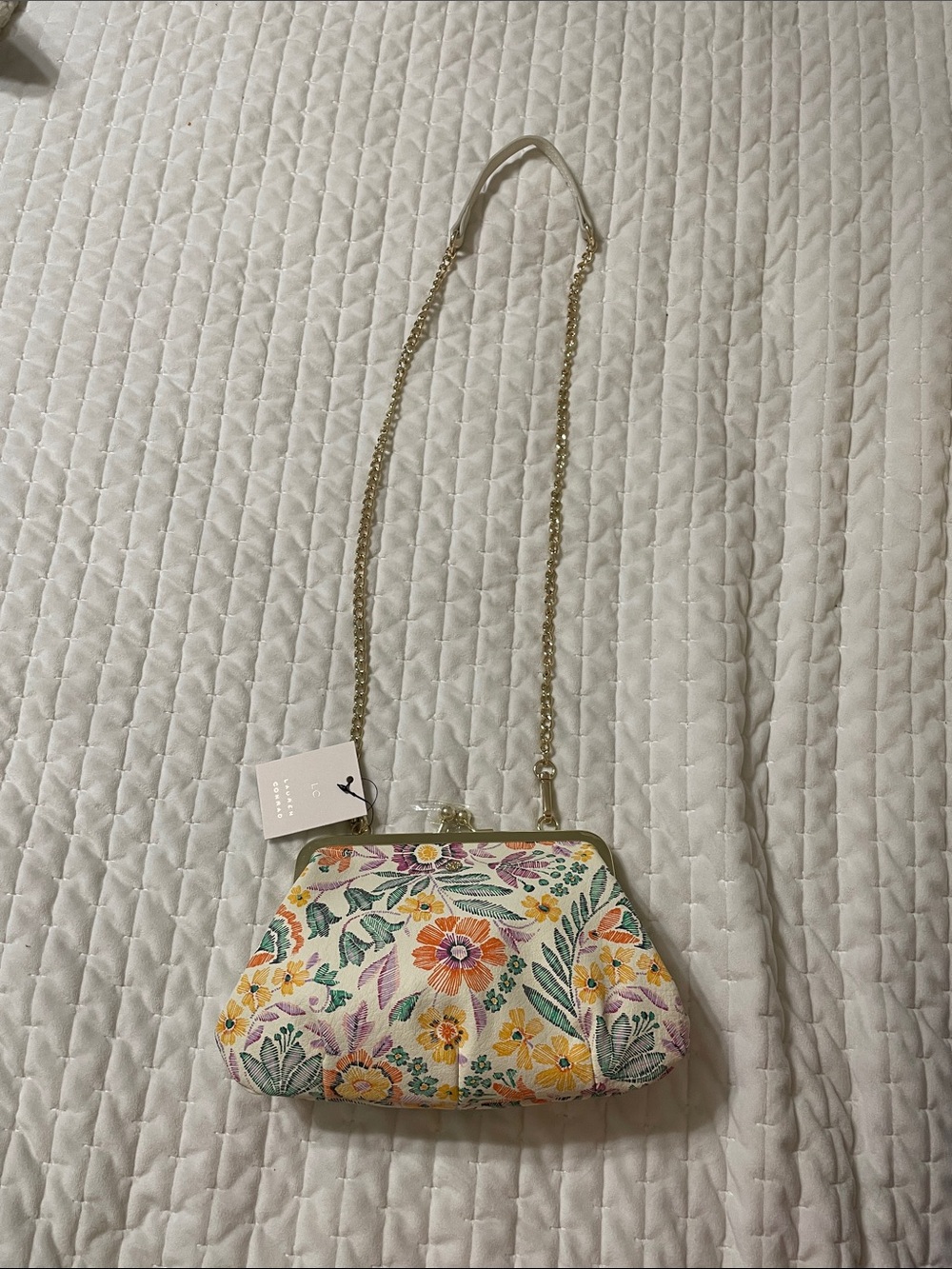 LC Lauren Conrad Floral Frame Bag - Yellow, Green & Purple